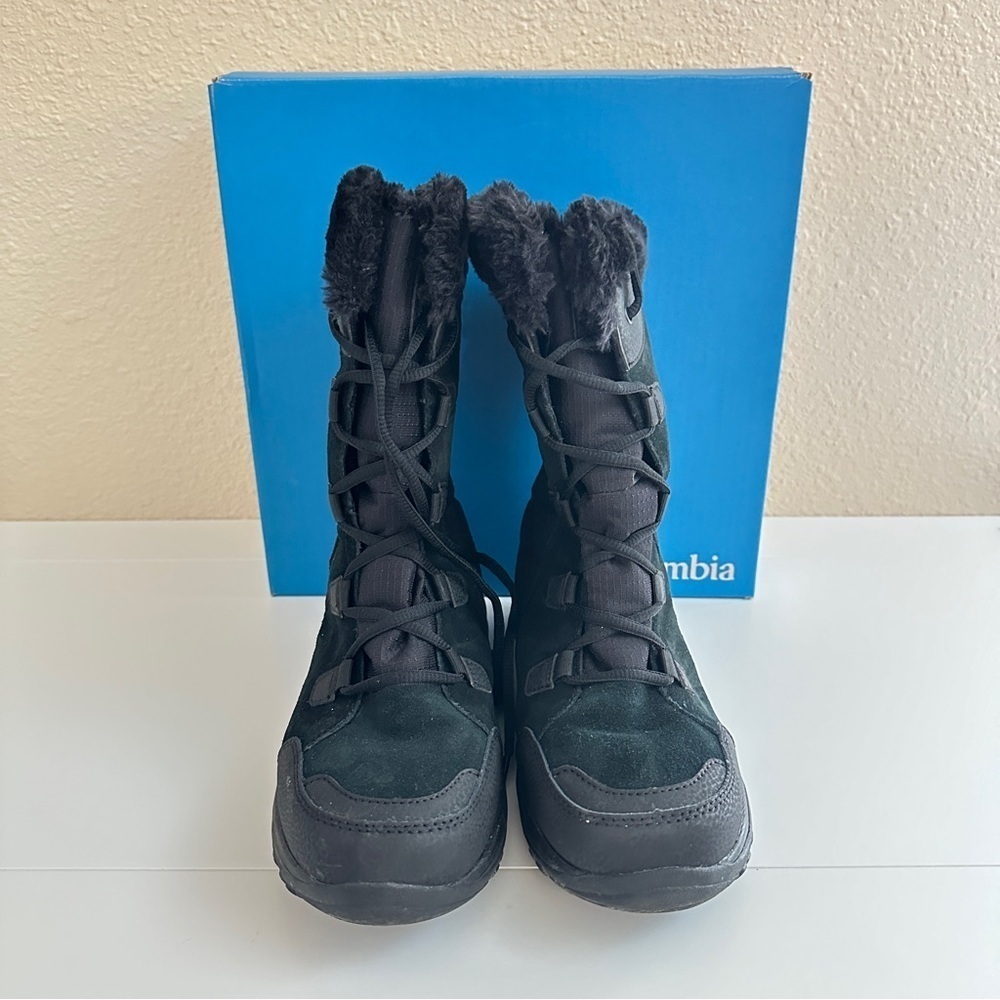 Columbia Women's Lace Up Snow Boots Ice Maiden II in Black with Box sz US 8 - Picture 3 of 13